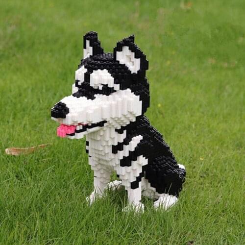 6400pcs Building Block Toy Animal Husky Dog Model Brick DIY Pet Dog Diamond Particle Assembly Toy Childrens Building Block Gift