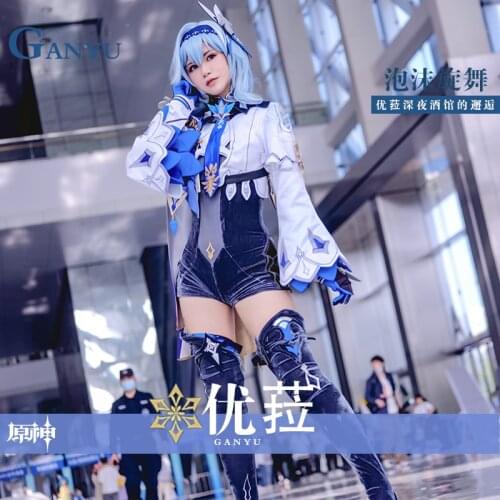 Anime Genshin Impact Eula Game Suit Uniform Cosplay Costume Halloween Carnival Party Outfit For Women 2021 NEW