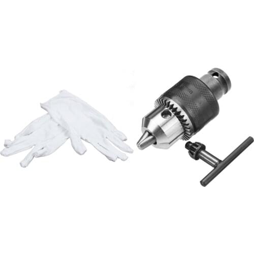 White Anti-Static Protective Gloves for Housework Workers with 1.5-10mm Capacity Key Drill Chuck Wrench Converter