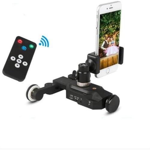 C100 Pro 3-Wheels Wirelesss Video Camera Auto Dolly Track Slider Dolly Car Track Rail for DSLR Cameras Camcorders iPhone Gopro