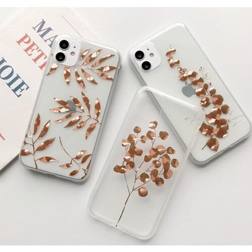 Summer Cool Leaves Phone Case for iPhone 12 iPhone 11 Pro Max Hard Back Cover for iPhone X Xs 7 8 Plus XR Xs Max 12 Mini 2020 SE