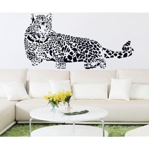 Black PVC Wall Stickers Cheetah Leopard 3D Removable Wall Decals Home Decor Stickers Free Shipping