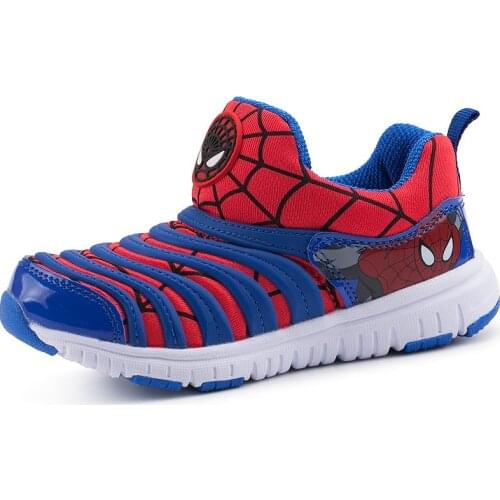 Spring Breathable Leisure Sport Running Shoes Girl Boy Shoes Kid Sneaker Children Cartoon Spiderman McQueen Leather Casual Shoes