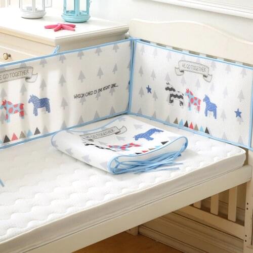 Summer Baby Bed Crib Bumper Mesh Breathable Newborn Bumpers Bedding Set Infant Safe Fence Line Babies Cot Protector ZT83