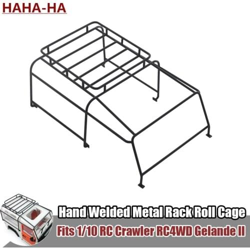 Hand Welded Metal Rack Roll Cage for 1/10 RC Tracked Crawler Axial RC4WD Gelandii G2 Truck Roof Upgrade Accessories