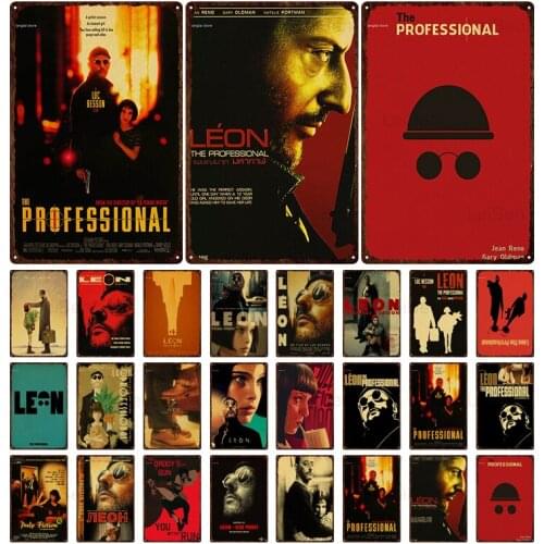 Classic Movie Leon Metal Tin Logo The Professional Vintage Plaque Retro Wall Stickers Home Decor Bar Pub Club Cinema Iron Plate