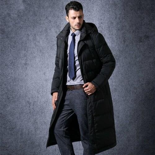 Mens Long Duck Down Jacket Men Winter Coat Plus Size Thick Business British Coats Male Parka Casaco Masculino KJ660