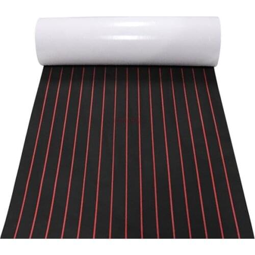 EVA 2400x1200x6mm decking sheet background customizable style laser sailing anti-skid mat imitation teak deck mat black + red