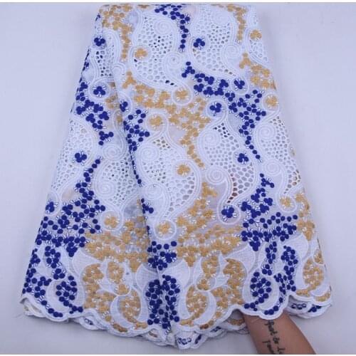 Latest African Cotton Lace Fabric With Eyelet Nigerian Embroidery Swiss Voile Lace In Switzerland For Everyone Daily Dress S1922