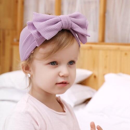 Yundfly 1PCS Double Bows Knot Baby Headband Newborn Turban Big Bow Headband Autumn Winter Headwraps Girls Headwear Gifts