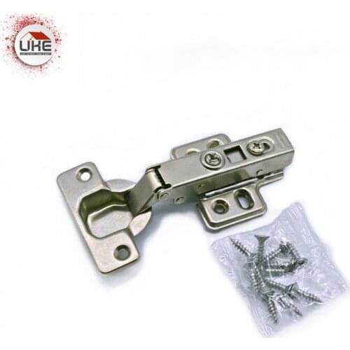 UKE Excellent Cold Steel Full Overlay Cabinet Hinge Soft Closing Clip on Furniture Hinge for Wood Door or Aluminum Frame Door