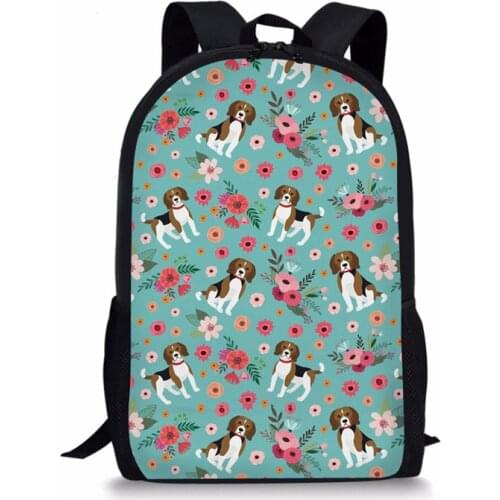 Cat Backpack Cute 3D Beagle Flowers Backpacks for Children Boys Girls Casual Kids School Bag Mochila Travel Backpack