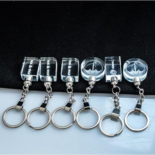 Mew Shape Customized Image LED Crystal Keychain Pokemon Ball Keychain For Gift