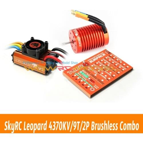 Skyrc Leopard 4370KV/9T/2P Brushless Motor + Leopard 60A ESC + Program Card Combo Set For 1/10 Car