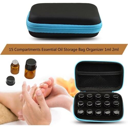 15 Compartment Essential Oil Storage Bag EVA 1ml 2ml 3ml Essential Oil Bottle Collecting Box Portable Travel Container Organizer