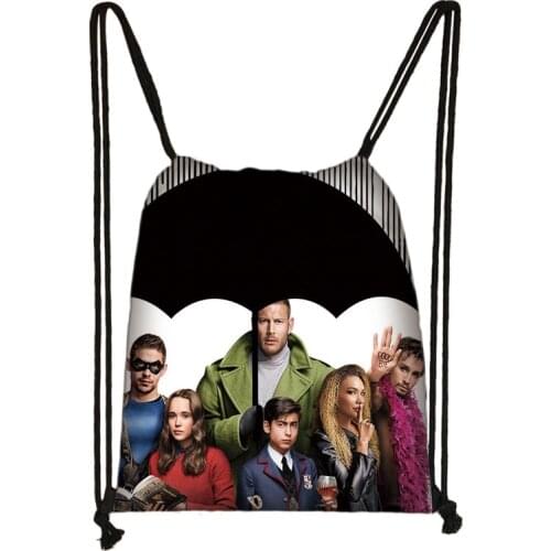 The Umbrella Academy Print Drawstring Bag Boys Girls Storage Bags Teenager Casual Backpack Kids Bookbag Gift