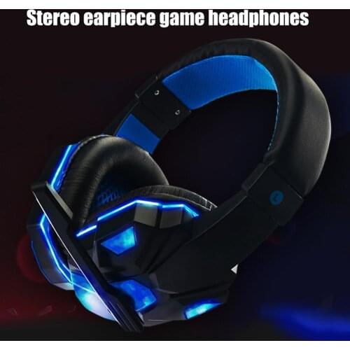 LED Light Soft Ear Muff Adjustable Over-ear PC Notebook Gaming Wired Headset