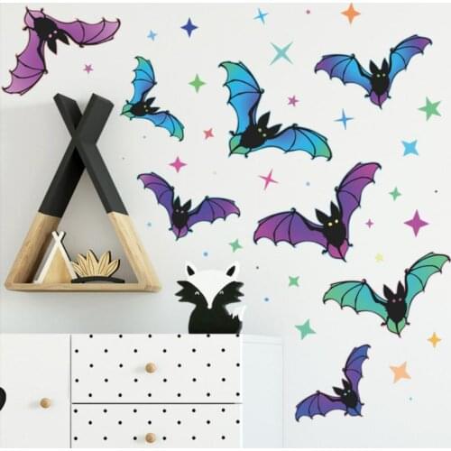 Luminous Halloween Decoration 3D Black PVC Bat Halloween Party DIY Decor Bar Room Halloween Party Scary Decos Props Wall Sticker