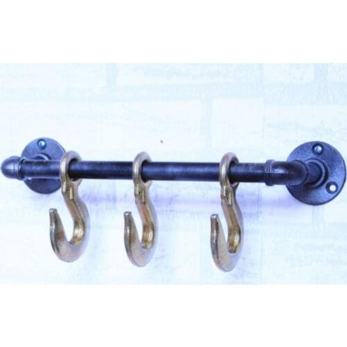 Vintage Heavy Industrial Loft Pipe Wall Hook Interior Decor Bathroom Decor Steampunk Decor Wall Hook Hat Rack Holder Coat Hanger