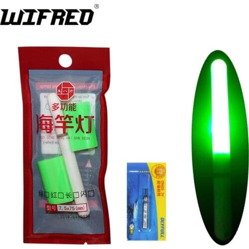 Wifreo Seawater Fishing Night Fishing Light Stick Electronic Glowing Stick Lamp Fishing Rod Plastic Float Red Green 425 Bettery