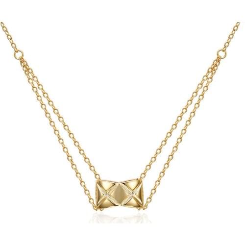 VRESSE Brand Titanium Steel 2021 New Necklace Double Chain Womens Bread Shape Lovely Letter Woman Necklace Gift