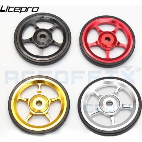 1 Pair Litepro Easywheel 22g Ultra light for Brompton folding bike Aluminum CNC Shelf rear Rack Easy wheel