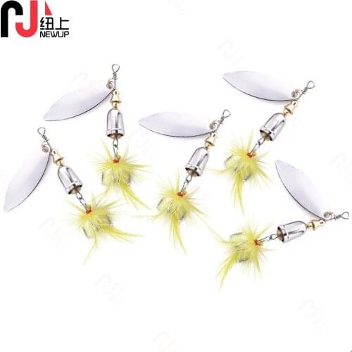 1pcs Spinnerbait 6G Metal Hard Spinner Spoon Fishing lures 6#Feather Hook Wobble Bass Pike Artificial Baits