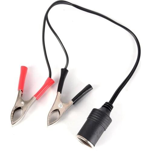 1 Pcs Universal Car Battery Pump Alligator Clip Charger Cable Terminal Clip-on Cigarette Lighter Power Socket Adapter Adaptor