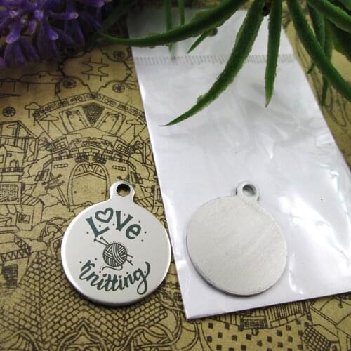 20pcs--"love knitting"stainless steel charms 5 styles for choosing DIY Charms for necklace bracelets