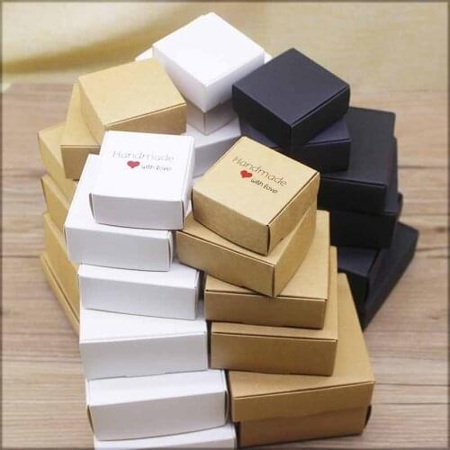20pcs DIY HANDMADE Mutli size paper gifts boxes kraft blank candy wedding cake Package kraft home party suppiles box package