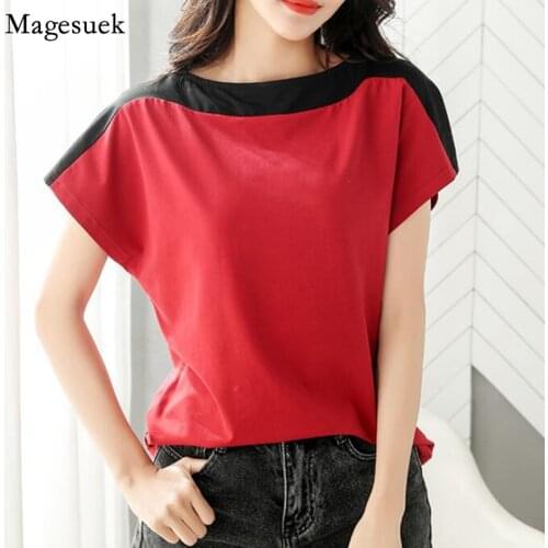 2020 Solid Casual Loose Womens Shirt Tops Summer Short Sleeve Woman Blouses and shirts O-neck Plus Size Blouse Top Female 8620