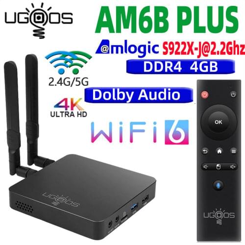 UGOOS AM6 Plus TV BOX Android 9.0 Smart tv box AM6 pro S922X DDR4 4GB RAM 32GB Dual WiFi 1000M BT5.0 4K Media Player AM6 2G 16G