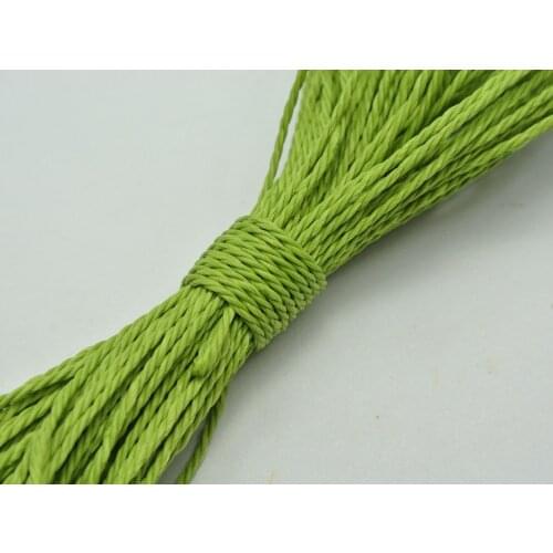 50 Meters Light Green Waxed Polyester Twisted Cord String Thread Line 1mm