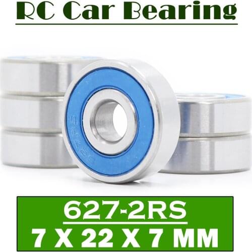 FUSHI 627RS Bearings Blue Sealed 7x22x7 mm , ABEC-3 627 2RS Ball Bearing Parts For Hobby RC Car Truck , Pick of 6 Pcs