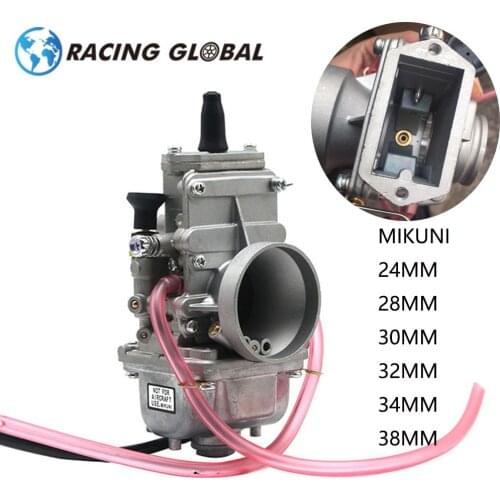 ALCON-MIKUNI TM24/28/30/32/34/38mm Motorcycle Carburetor Flat Slide Smoothbore Carb For 2T Engine Fit 150-350cc Engine