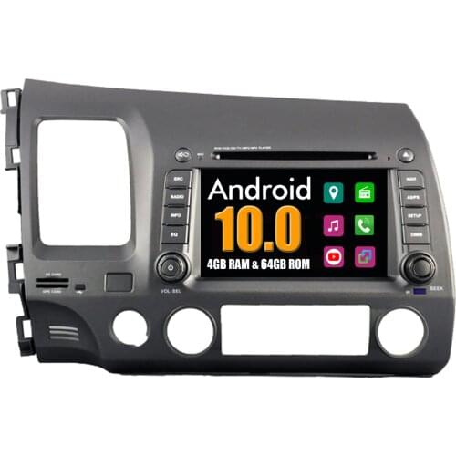 RoverOne Car Multimedia Player For Honda For Civic 2006 - 2011 Android 10.0 DVD GPS Navigation Stereo Radio Bluetooth PhoneLink