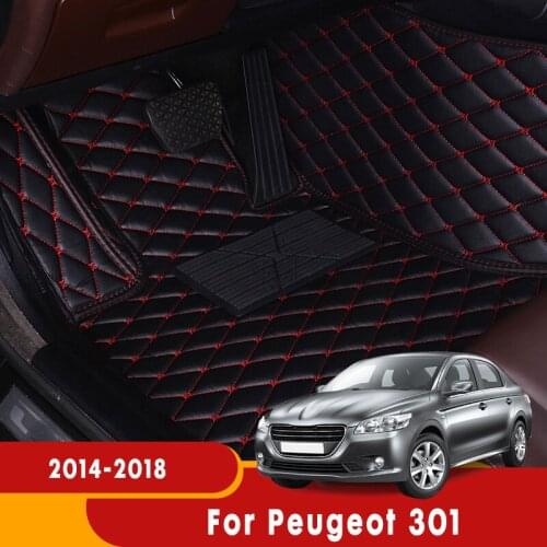 Car Waterproof Foot Boot Carpet Custom Auto Interior Parts Car Floor Mats For Peugeot 301 2014 2015 2016 2017 2018