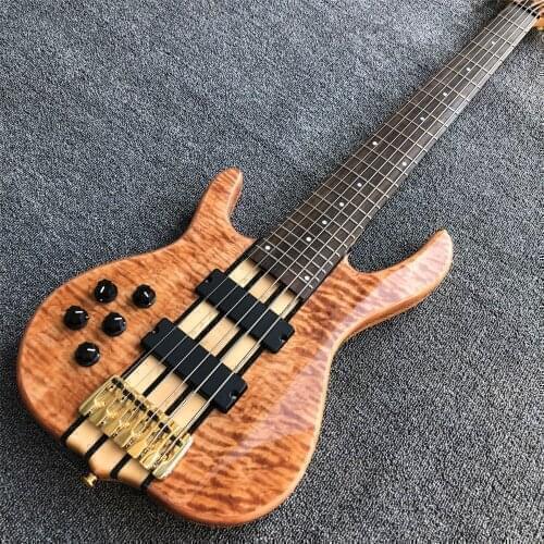 Brust maple top Ken Smith 6 strings Bass Guitar,Custom 9V active pickups Electric Bass Guitar,Left handed bass,Free shipping