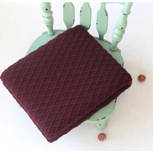 Burgundy Blanket Photo Prop Fabric Sweater Stretch knit Backdrop Textured Fabric Blanket Newborn Photography Props Swaddle Layer