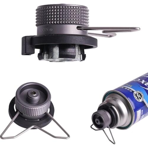 Outdoor Gas Cartridge Head Conversion Adapter Bottle Type Input Screw Valve Output Camping Stove Accessories Cookware Adapter