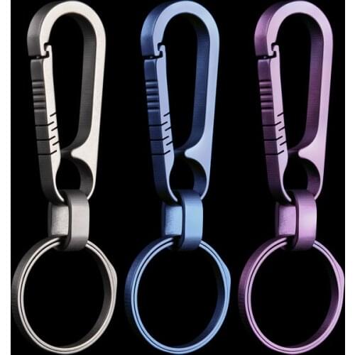 Titanium Alloy Quick Release Keychain Carabiner Hook Key Clip Multi Functional Carabiner Keychain Climbing Hiking Locking