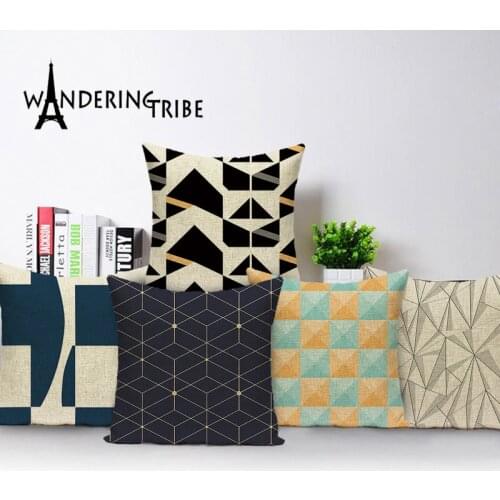 Boho Plaid Pillow Case Geometric Cushion Cover Home Sofa Throw Pillow Cases on Cushions Linen Living Room Cojin Kissen Cushions