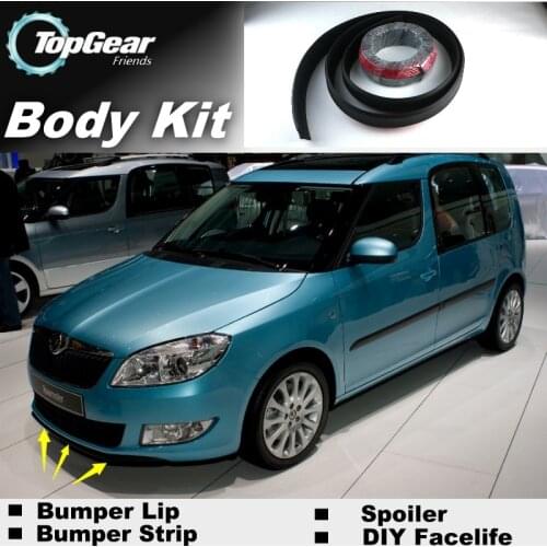Bumper Lip Deflector Lips For Skoda Roomster Front Spoiler Skirt For TopGear Fans Car to Tuning View / Body Kit / Strip