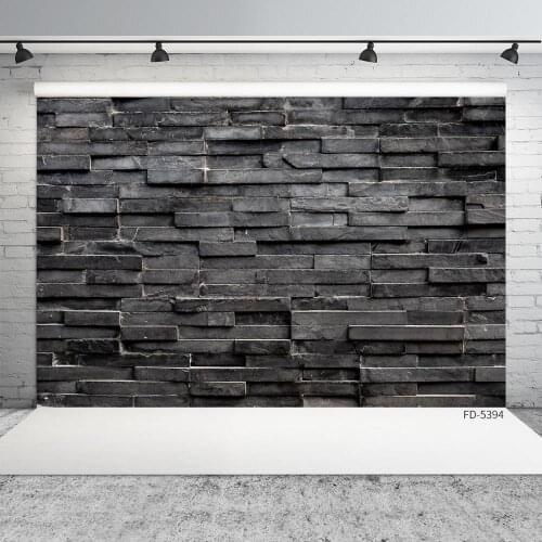 Photo Backdrop Black Brick Wall Computer Printed Backgrounds for Baby Children Portrait Pets Toy Photoshoot Photography Props