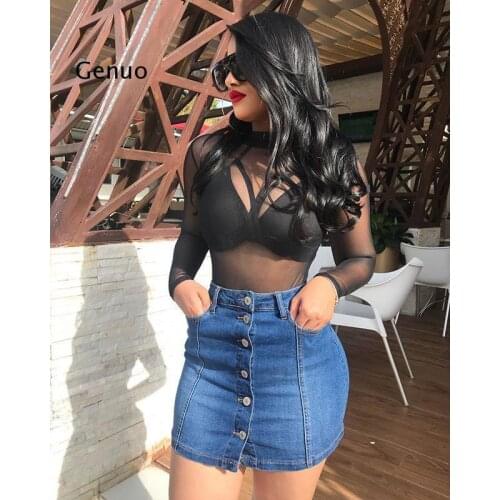 Genuo Denim Pencil Skirts