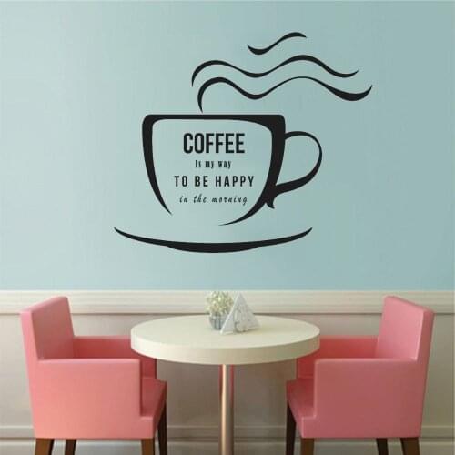 Coffee Quote inside Coffee Cup Wall Sticker Decal For Cafe Coffee Shop And Kitchen Wall Art Decoration A001477