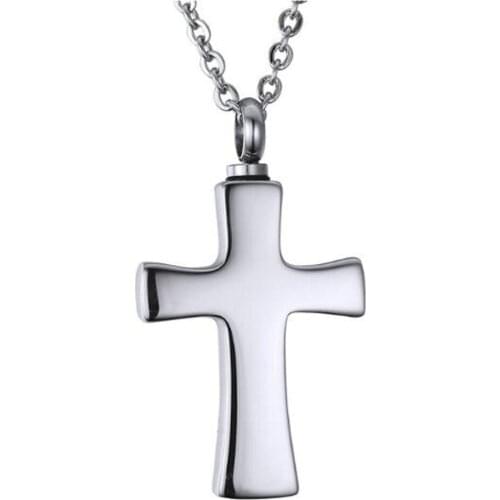 Stainless Steel Cross Pendant Urn Necklace for ashes Memorial Ash Keepsake Cremation Jewelry