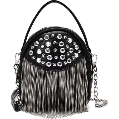 Diamond mini shoulder bag 2019 tassel messenger bag Women Party Clutches Evening Bags PU leather ladies luxury handbag purse