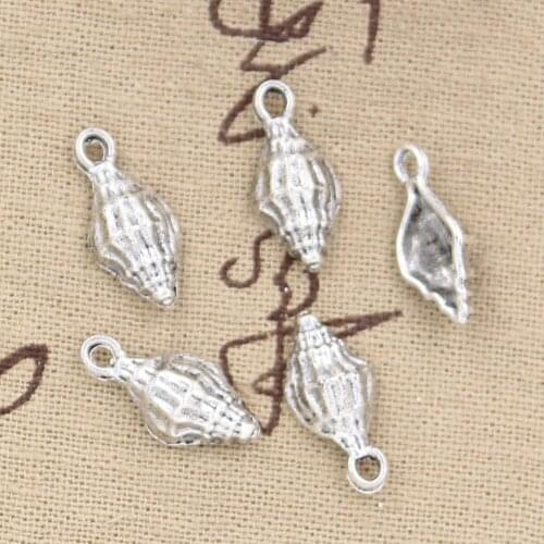 15pcs Charms Conch Shell 19x9mm Antique Making Pendant fit,Vintage Tibetan Bronze Silver color,DIY Handmade Jewelry