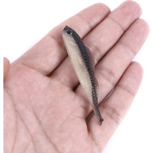 10pcs 68mm 2.7g Soft Silicone Fishing Lure Minnow Saltwater Freshwater Worms Wobblers Artificial Bait Bass Tackle Jigs